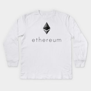 Ethereum Logo Black Kids Long Sleeve T-Shirt